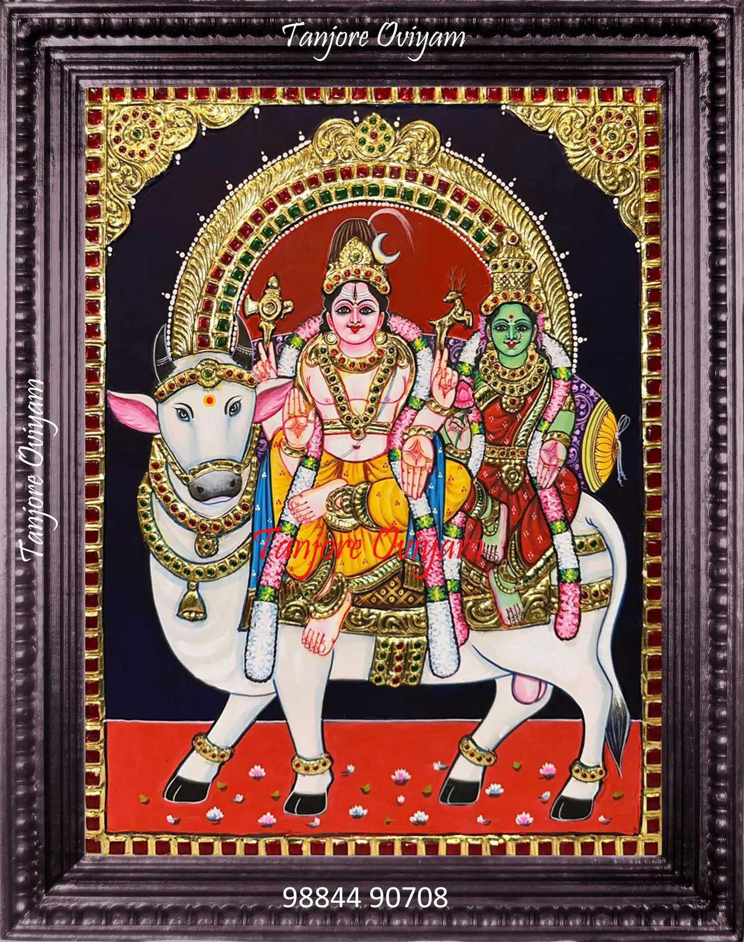 Pradosha Shivan Parvati Tanjore Painting
